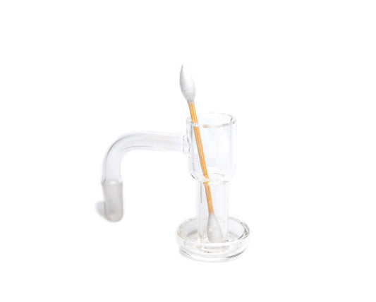 Quartz banger being cleaned with Glob Mops XL 2.0 swab