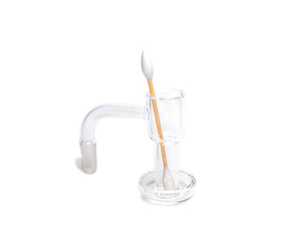 Quartz banger being cleaned with Glob Mops XL 2.0 swab