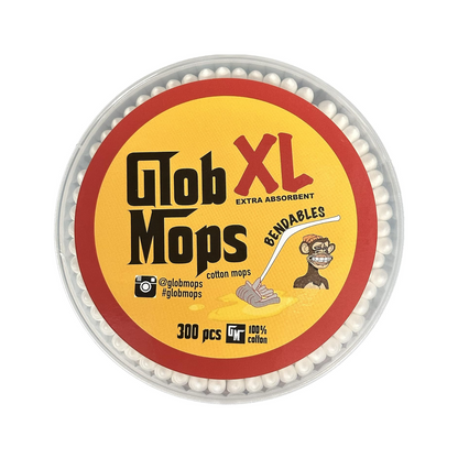 Glob Mops XL Bendables lid label close-up for flexible swabs
